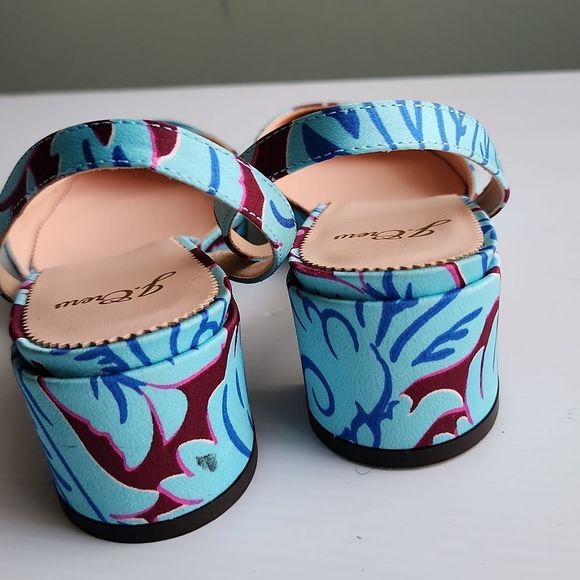 J. Crew Blue and Burgundy Sling Back Heels - Picture 5 of 10